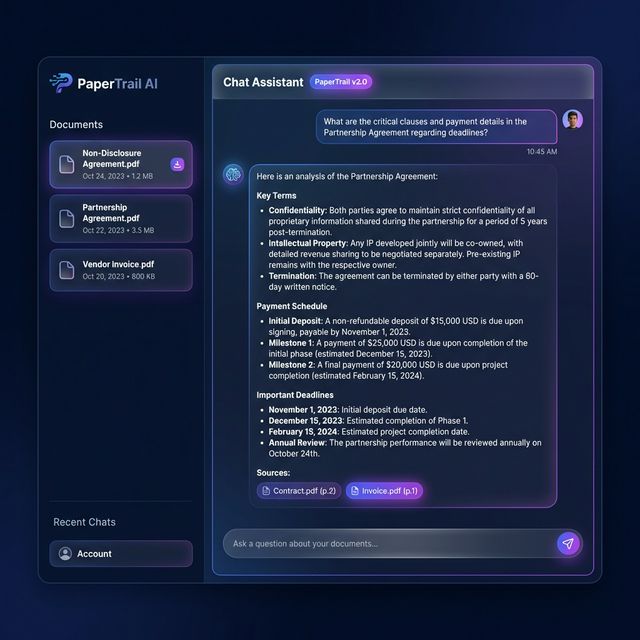 PaperTrail AI Dashboard